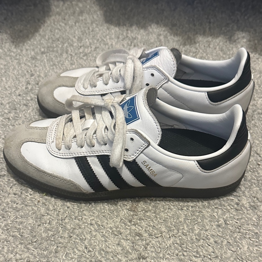 Adidas Samba White and Black Trainers